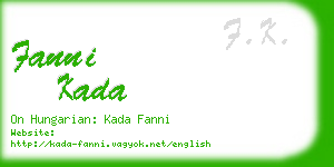 fanni kada business card